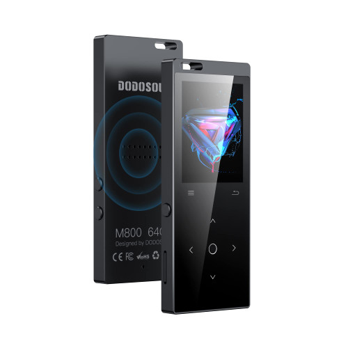 DODOSOUL 64GB MP3 Player, Music Player with Bluetooth 5.2, Shuffle, Single Loop, FM Radio, Built-in HD Speaker, Voice Recorder, Mini Design, HiFi Sound, Ideal for Sport, Earphones Included