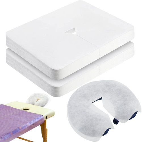 Oudain 800 Pcs Disposable Face Cradle Covers Massage Face Cradle Cover for Massage Table Face Cradle Covers Massage Table Cover Fitted Face Cradle Covers for Massage Table, 16 x 12 Inches