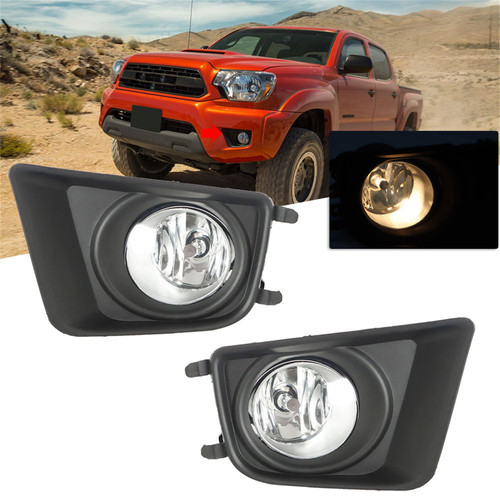 Silscvtt 2Pcs Fog Lights Assembly Replacement for 2012-2015 Toyota Tacoma Clear Lens with Bulbs Driving Fog Lights Lamps Left+Right Side (Passenger & Driver Side)