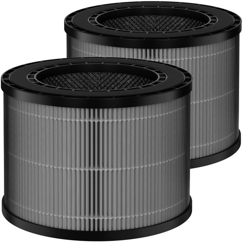 GoKBNY 2-Pack True HEPA Replacement Filter Compatible with Dreo Macro Pro Air Purifier DR-HAP002 and Toshiba Air Purifier CAF-Z40US/CAF-Z45US, 3-in-1 Design Filters - Classic Basics