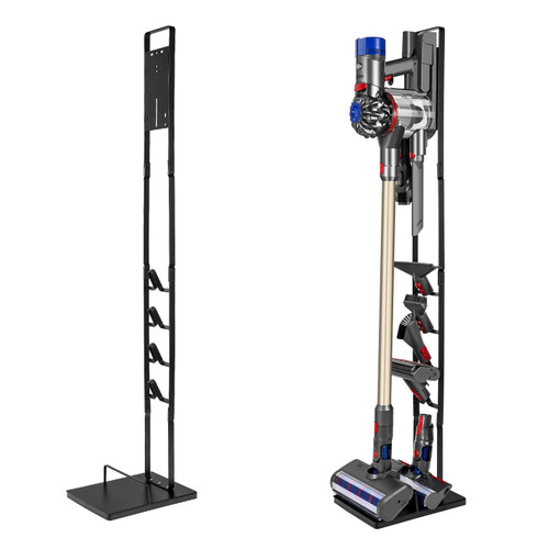 Amatic Vacuum Stand for Dyson V15 V12 V11 V10 V8 V7 V6, Metal Storage Bracket Stand Holder for Dyson Handheld Cordless Cleaners and Accessories, No-Drilling Standing Docking Station(Black )