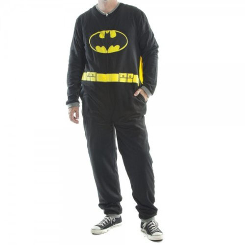 Batman TV Store Union Suit Mens Pajamas with Cape Black XL
