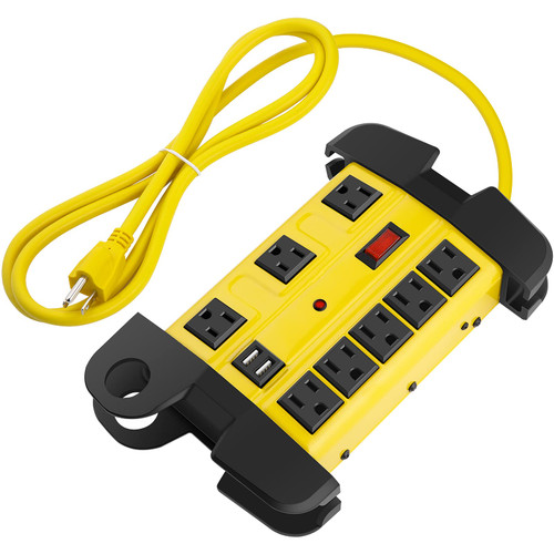 Heavy Duty Power Strip with USB, Workshop 8 Outlet Surge Protector 2700 Joules, Industrial Metal 15Amp Power Strip, 15 FT Extension Cord and Wide Spaced. Heavy Duty Power Strip with USB, Workshop 8 Outlet Surge Protector 2700 Joules, Industrial Metal 15Amp Power Strip, 15 FT Extension Cord and Wide Spaced.