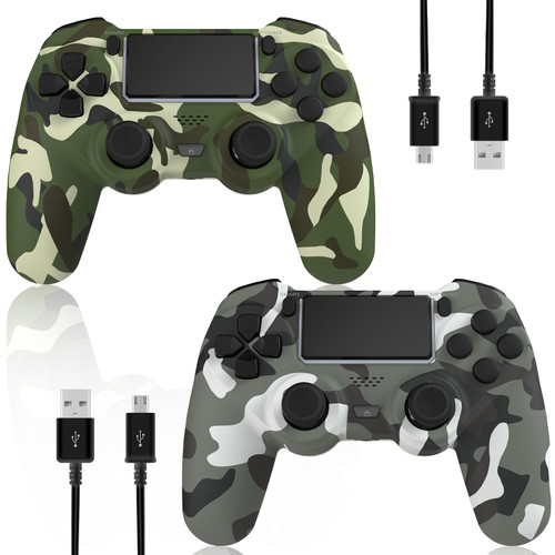 KDYGPDCT 2 Pack Wireless Controller for PS4/Pro/PC,Wireless Remote Gamepad with 1000mAh Battery | Double Shock | Audio | 6-Axis Motion Sensor | Share Button (Green + Gray)