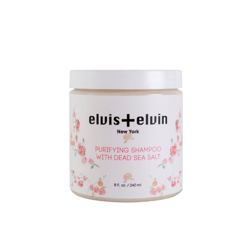 elvis+elvin Purifying Shampoo with Dead Sea Salt, Clarifying Cleanse for Dirt, Oil, Super Clean, Soft and Refreshed, To Remove Buildup, For All Hair Types, Sulfate Free, Vegan, Fights Oily Scalp.