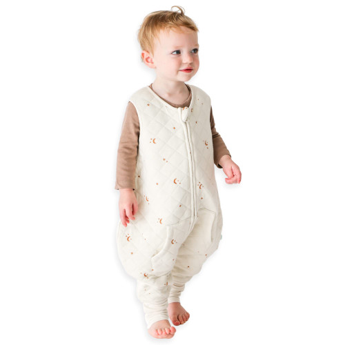 Tealbee Dreamsuit - Toddler sleep sack with feet 12-18 months, 18-24 months - 1.2 TOG All Season Baby Wearable Blanket for Walkers - Bamboo, organic cotton sleep bag (12m-2T) - Moons Stars Tealbee Dreamsuit - Toddler sleep sack with feet 12-18 months, 18-24 months - 1.2 TOG All Season Baby Wearable Blanket for Walkers - Bamboo, organic cotton sleep bag (12m-2T) - Moons Stars