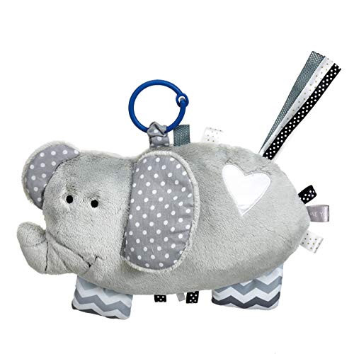 DEMDACO Activity Elephant Heart Applique Children's Plush Rattle Toy
