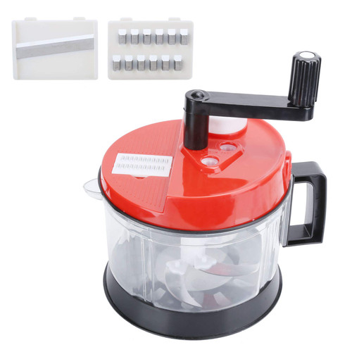 Vegetable Chopper,Hand Food Chopper,Powerful Manual Food Processor Onion Chopper,Food Mincer Mixer Blender,Easy To Clean, Rotary Onion Chopper for Garlic, Salad, Salsa, Meat, Fruit, etc (M)