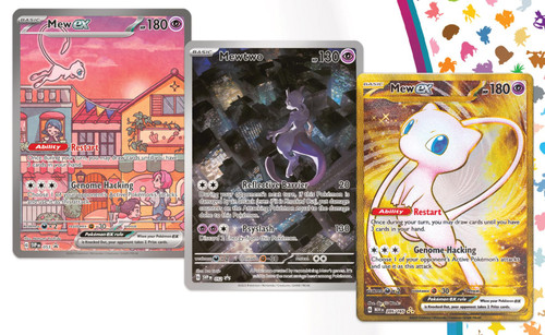 Pokemon 151 Ultra Premiem Collection Promo Card Set - Mew Ex - Mewtwo - Black Star Promo SVP 053 - SVP 052 - Mew ex Metal Card
