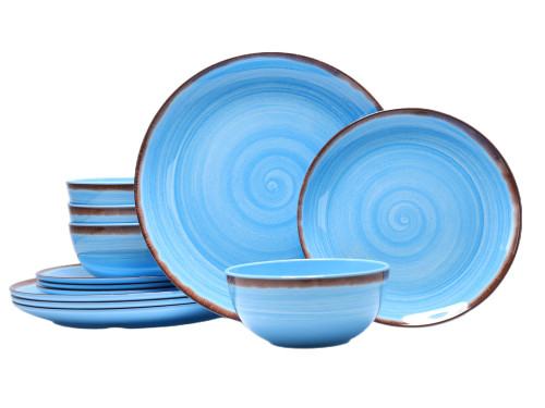 Melamine Dinnerware Set, Plates And Bowls Sets for 4, 12PCS Blue Color Dinnerware Sets, Unbreakable Dinnerware Dishwasher Safe BPA Free(Blue) Melamine Dinnerware Set, Plates And Bowls Sets for 4, 12PCS Blue Color Dinnerware Sets, Unbreakable Dinnerware Dishwasher Safe BPA Free(Blue)