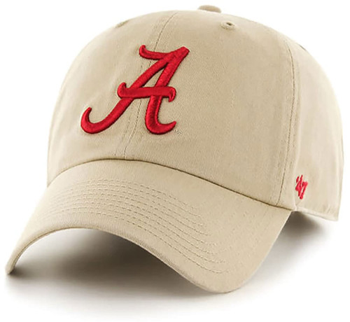 '47 Alabama Crimson Tide Clean Up Adjustable Strapback Khaki Hat Black One Size