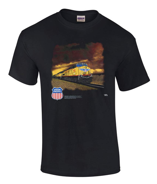 Union Pacific Railroad Stormy Sky T-Shirt [114] (Men, XL, Black)