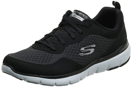 Skechers Women's Flex Appeal 3.0-go Forward Sneaker, Black/White, 6.5 M US
