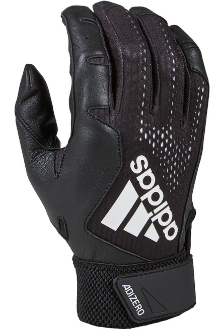 adidas Adizero 4.0 Adult Leather Batting Glove, Black, Medium