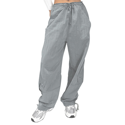 XINSHIDE Cargo Pants Women Baggy Y2k Aesthetics Trousers Casual High Waist Sweatpants with Pockets Casual Loose Fit Cargo Pants Grey