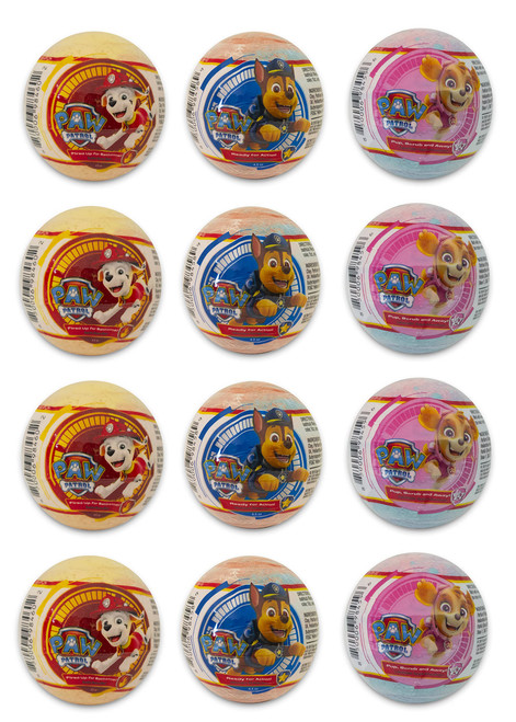 Bela, PAW Patrol Scented Bath Bombs, Bubble Bath Fizzies Gift Set for Kids - Pack of 12, Assorted Scents