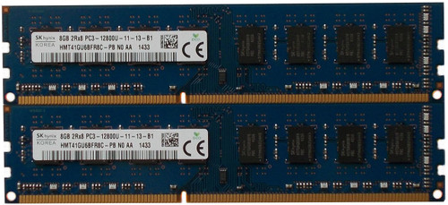 Hynix Original 16GB kit (2 x 8GB), 240-pin DIMM,Unbuffered, Non ECC, DDR3 PC3-12800 Desktop Memory Module