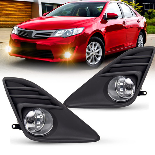 WEZEMLIGHT Fog Light Assembly Replacement For 2012 2013 2014 Toyota Camry With H11 12V 55W Halogen Bulbs & Wiring Kit (Clear Lens) WEZEMLIGHT Fog Light Assembly Replacement For 2012 2013 2014 Toyota Camry With H11 12V 55W Halogen Bulbs & Wiring Kit (Clear Lens)