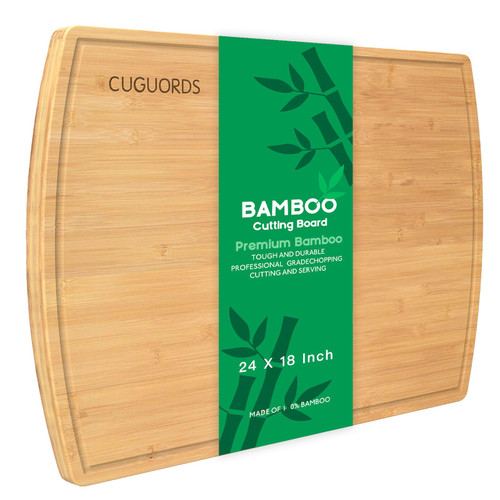 Extra Large Cutting Boards For Kitchen 24x18, Stove Top Cover Board, Butcher Block Cutting Board, Large Bamboo Cutting Board With Juice Groove, Wooden Cutting Board For Meat, Friut & Vegetables.