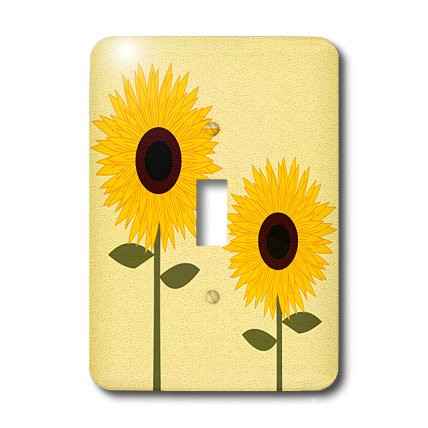 3dRose LLC lsp_24647_1 Simply Sun Flowers Light Yellow Background, Single Toggle Switch