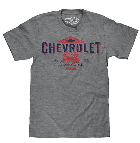 Tee Luv Chevrolet EST. 1911 T-Shirt - Chevy Genuine Parts Graphic Shirt (Large)
