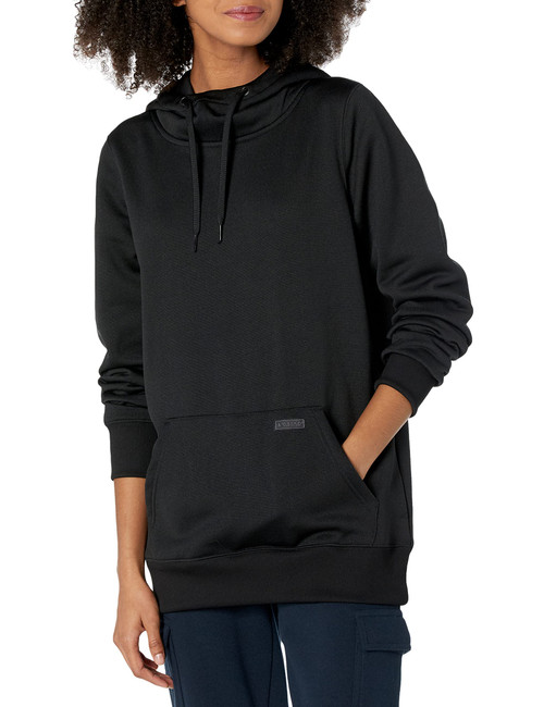Volcom Women's Yerba Pullover Baselayer Hydrophobic Fleece Hoodie, Black S2, Small