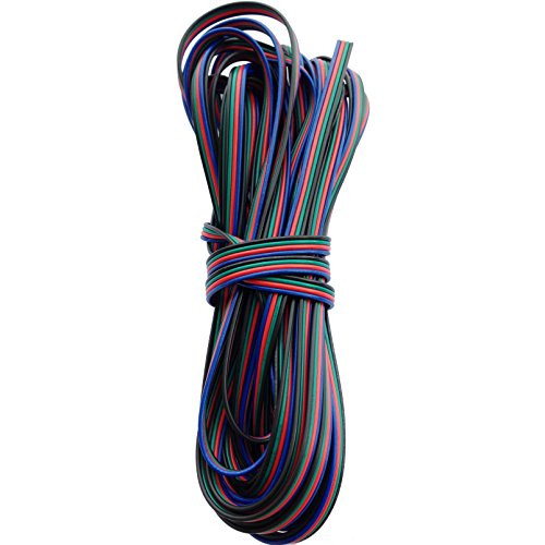 Ksmile 4 Color 33ft 10m RGB Extension Cable Line for LED Strip RGB 5050 3528 Cord 4pin 33 Feet (10m)