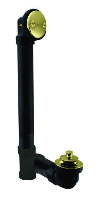 Westbrass Twist & Close Sch. 40 ABS Bath Waste with Two-Hole Elbow, Polished Brass, D4941-01