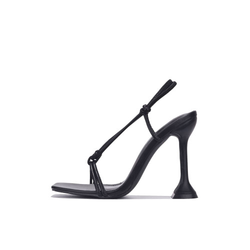 Cape Robbin Wild Sexy High Heels for Women, Studded Square Open Toe Shoes Heels - Black Size 8.5