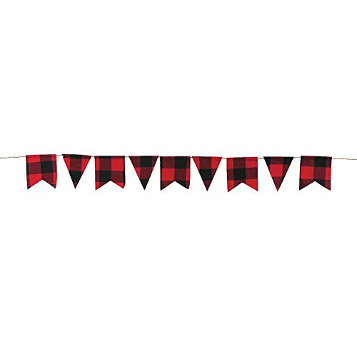 Fun Express Buffalo Plaid Cotton Pennant Garland