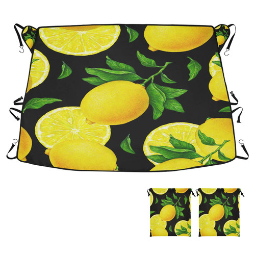 RunningBear Yellow Lemon Windshield Snow Cover Car Windshield Cover for Ice and Snow Windproof Car Windshield Cover Sun & Snow-Shade for Most Cars Trucks Vans SUVs