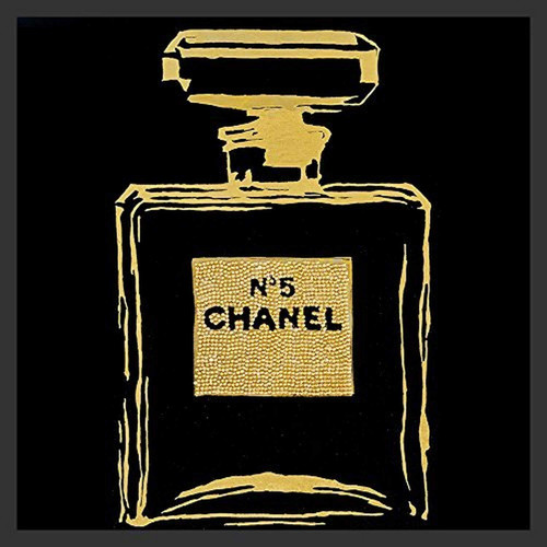 Buyartforless Framed Work Black Urban Chic by PopArtQueen 12X12 Print Poster Pop Art Color Splash Bottle Perfum Mademoiselle Infinite Glam Night Chanel No 5