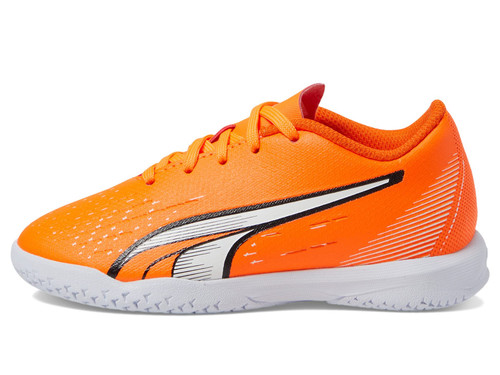 PUMA Ultra Play Indoor Training (Toddler/Little Kid/Big Kid) Ultra Orange/Puma White/Blue Glimmer 5.5 Big Kid M