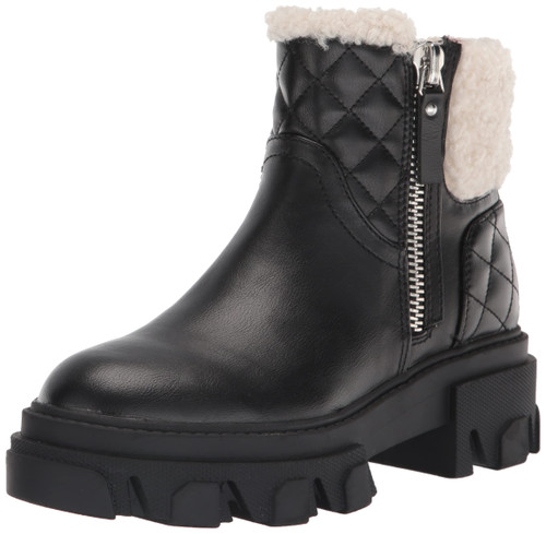 Nine West Women's Colbee3 Ankle Boot, Black Leather, 8