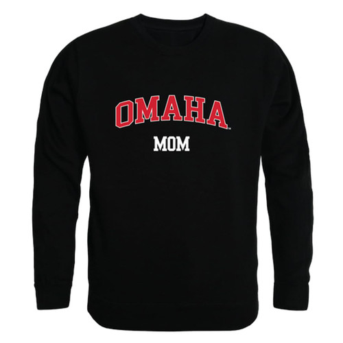 W Republic University of Nebraska Omaha Mavericks Mom Crewneck Pullover Sweatshirt Sweater - Black, Small