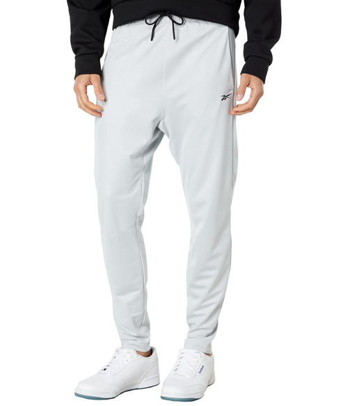 Reebok Men's Standard Workout Ready Knit Pant, Pure Grey/Black, Small
