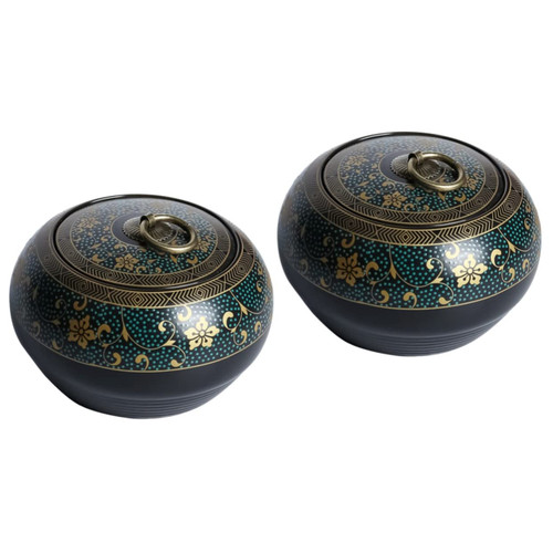 BESTOYARD 2pcs personal silver cup tea bowl coffee canister tea mug porcelain tea jar ceramic porcelain jar sugar storage jar vintage tea canister ceramic tea loose tea ceramics household