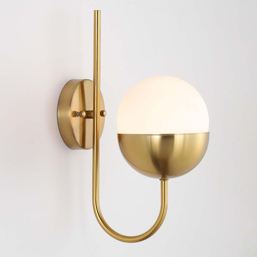 Cuaulans Brass Gold Wall Sconce,Mid Century Modern Wall Light,Globe Wall Lighting with Frosted Glass Shade,Wall Mount Light Fixture for Bathroom Kitchen Bedroom Hallway Living Room Cuaulans Brass Gold Wall Sconce,Mid Century Modern Wall Light,Globe Wall Lighting with Frosted Glass Shade,Wall Mount Light Fixture for Bathroom Kitchen Bedroom Hallway Living Room