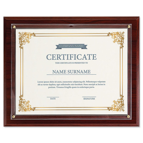 Fine Stationery Dark Cherry Award Plaque - Slide-In 8.5x11 Certificate or Diploma, Wall Frame