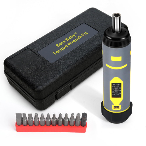 Bore Baby Torque Wrench Screwdriver Set with S2 Steel Bits - 10-70 Inch/Pounds for Gunsmithing, Scope Mounting, and Bike Repair