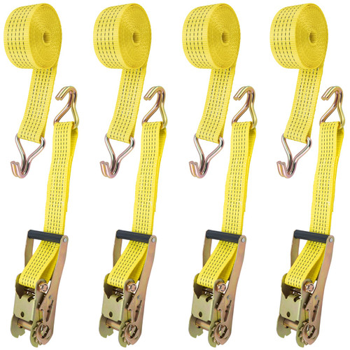 Ratchet Straps 4 Pack, Tie Down Straps Ratchet, 2" x15' Ratchet Straps Heavy Duty Ratchet Strap 5000LB with J Hook for Cargo Straps, Motorcycle Tie Down Straps by KAKO