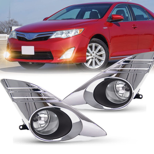 WEZEMLIGHT Fog Light Assembly Replacement For 2012 2013 2014 Toyota Camry With H11 12V 55W Halogen Bulbs & Wiring Kit (Clear Lens) Upgrade Fog Light Cover WEZEMLIGHT Fog Light Assembly Replacement For 2012 2013 2014 Toyota Camry With H11 12V 55W Halogen Bulbs & Wiring Kit (Clear Lens) Upgrade Fog Light Cover