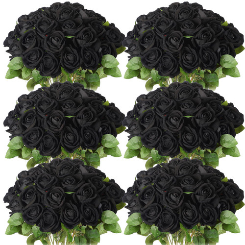 50 Pcs Artificial Rose Flower Realistic Silk Roses with Stem Bouquet of Flowers Plastic Flowers Real Looking Fake Roses for Home Wedding Centerpieces Party Decorations (Black) 50 Pcs Artificial Rose Flower Realistic Silk Roses with Stem Bouquet of Flowers Plastic Flowers Real Looking Fake Roses for Home Wedding Centerpieces Party Decorations (Black)
