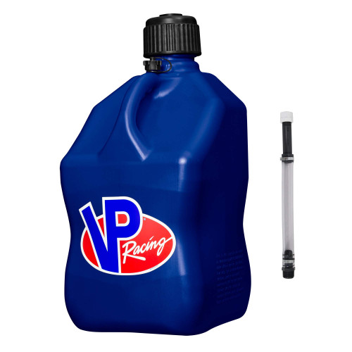 VP Racing Fuels 5-Gallon Square Motorsport Utility Container Blue & Hose Kit with Cap