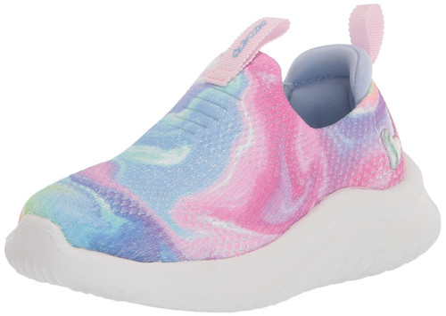 Skechers Kids Girls Ultra Flex 2.0-Swirlology Sneaker, Lavender/Multi, 3 Little Kid