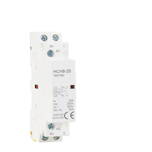 HCH8-25 Household Modular Contactor 2P 16A 20A 25A 2NO Or 2NC Or 1NO1NC 220V Automatic Household Contactor Din Rail Type 1Pcs (Color : 2P 25A 2NC AC230V)