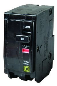 QO240 Circuit Breaker Miniature Circuit Breaker (QO) Standard, 40A, 2-Pole, 120/240 Vac, 1-Phase, 10kA