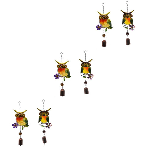Yardwe 6 Pcs Owl Wind Chimes Decorative Wind Chimes Musical Wind Chimes Antique Wind Chimes Wind Chimes Outdoor Animal Wind Bell Outdoor Wind Chimes Garden Indoor Ring Glass Painting