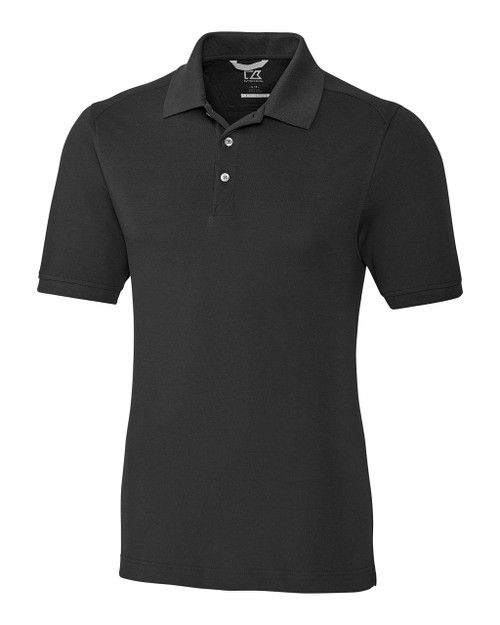 Cutter & Buck Men's 35+UPF, Short Sleeve Cotton+ Advantage Polo Shirt, Black, Medium