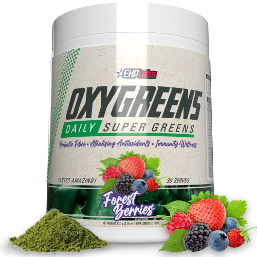 EHPlabs OxyGreens Super Greens Powder - Spirulina Powder, Super Greens Powder Superfood with Prebiotic Fibre, Alkalizing Antioxidants & Immunity Wellness, 30 Serves (Forest Berries) EHPlabs OxyGreens Super Greens Powder - Spirulina Powder, Super Greens Powder Superfood with Prebiotic Fibre, Alkalizing Antioxidants & Immunity Wellness, 30 Serves (Forest Berries)